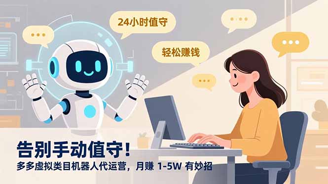 告别手动值守！多多虚拟类目机器人代运营，月赚 1-5W 有妙招-晨鑫项目库