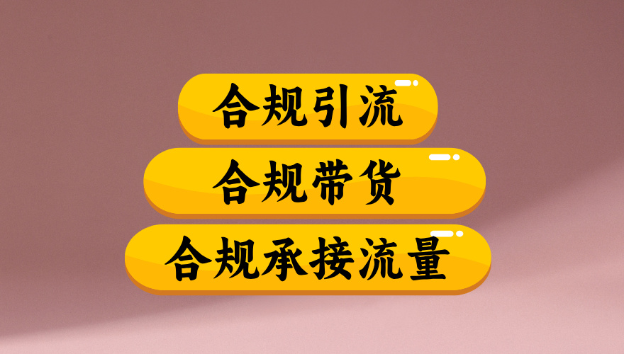 合规引流、合规并且高效地做带货、合规承接流量（揭秘）-晨鑫项目库