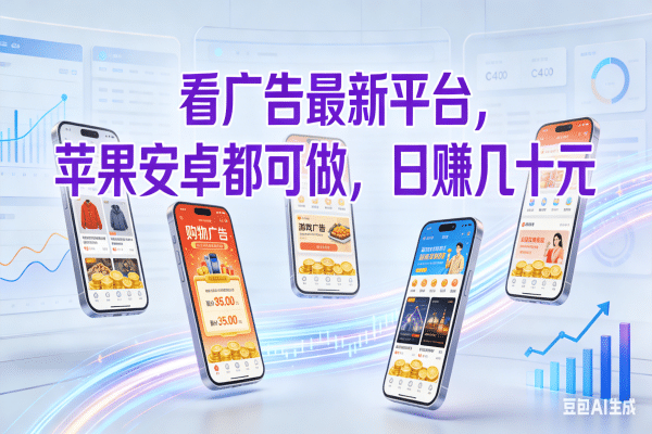 看广告最新平台，苹果安卓都可做，日赚几十元-晨鑫项目库