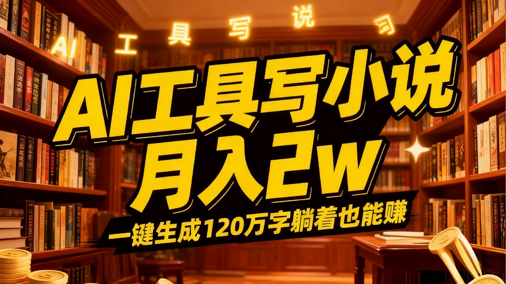 2026年AI工具写小说,一键生成120万字，躺着也能赚，月入2w+-晨鑫项目库