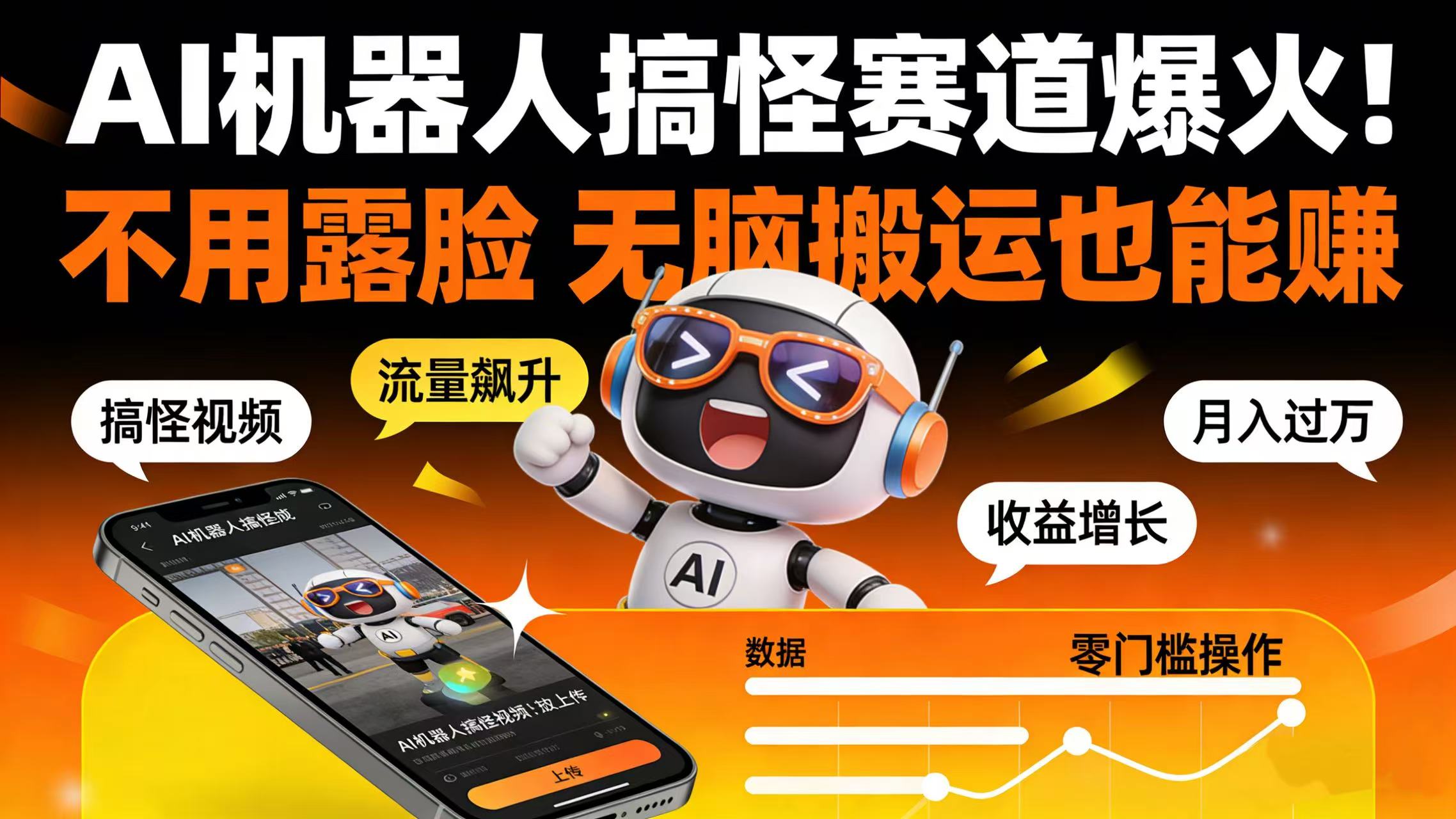 AI 机器人搞怪赛道爆火！不用露脸 无脑搬运也能赚-晨鑫项目库