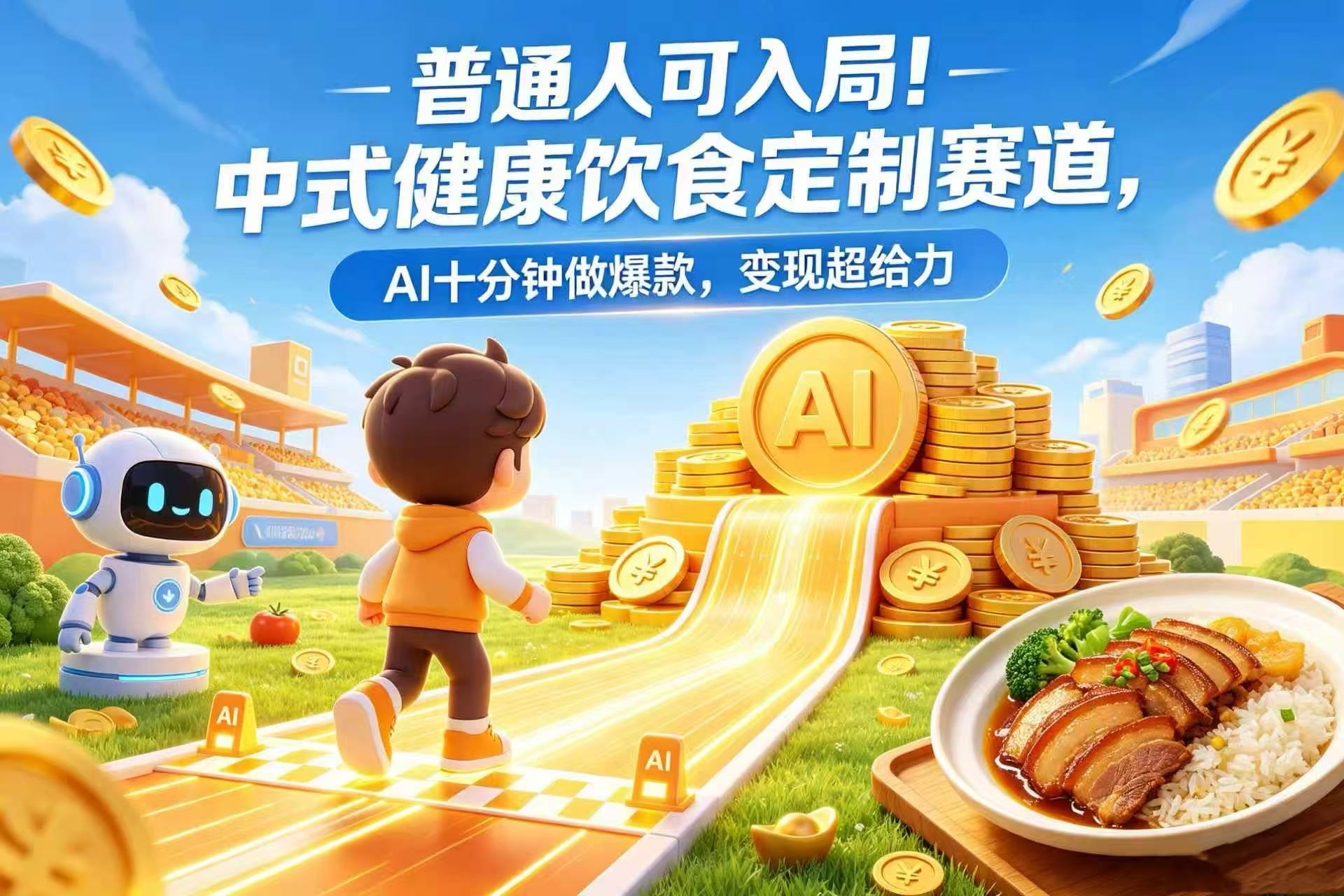 普通人可入局！中式健康饮食定制赛道，AI 十分钟做爆款，变现超给力-晨鑫项目库